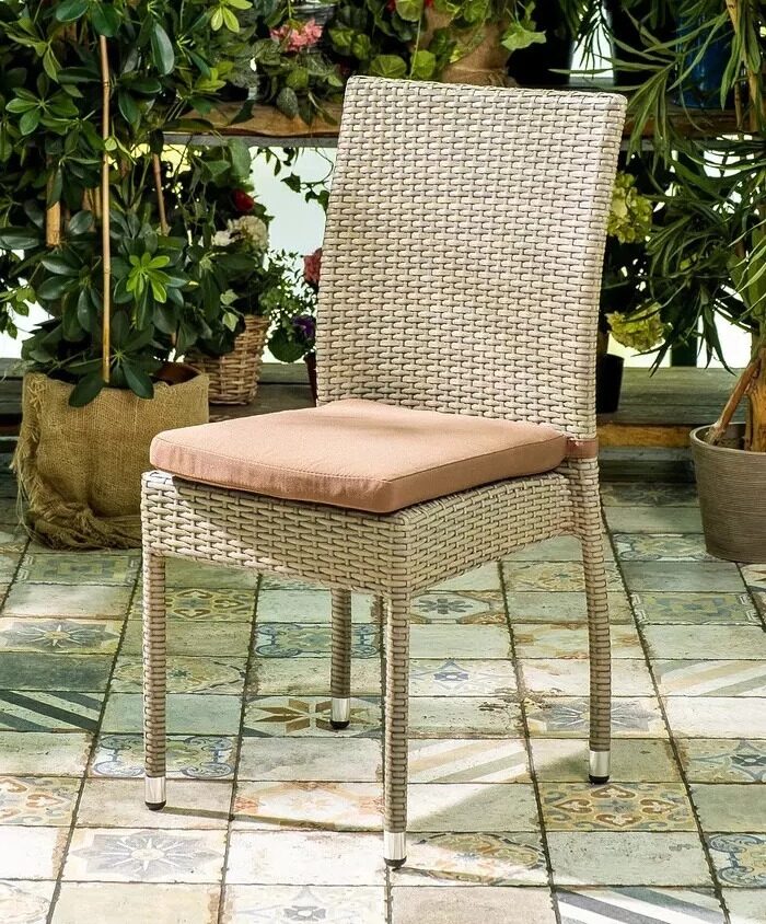 Плетеный стул ROME светло-коричневый без ручек